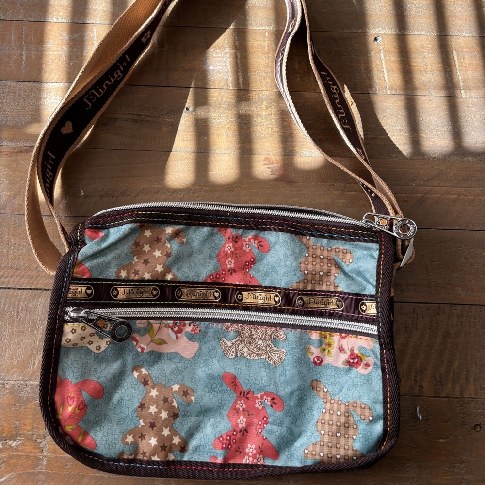 Vintage Y2K Style Cross Body Bag With Embroidered Strap